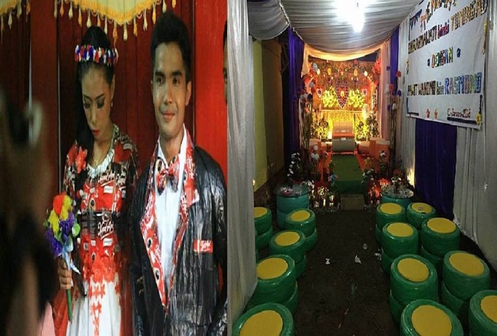 Unik dan Banjir Pujian, Pernikahan Pasangan Ini Gunakan Konsep Daur Ulang, Baju Pengantinnya Pun dari Bungkus Kopi