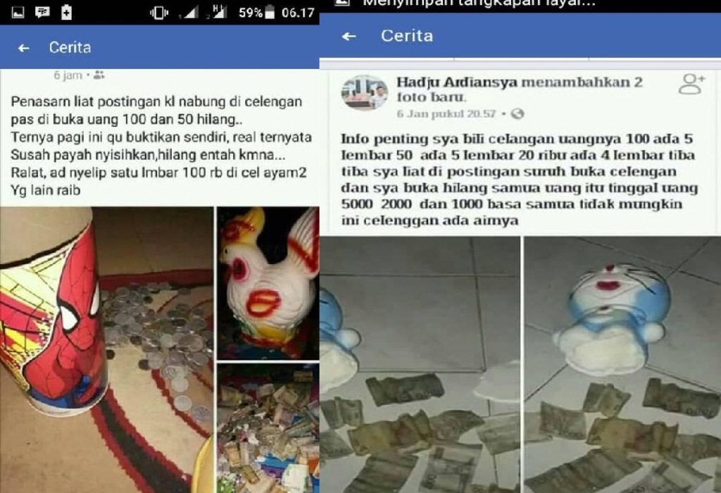 Heboh, Netizen di FB Ramai Curhat Uang di Celengan Raib, Apa yang terjadi?