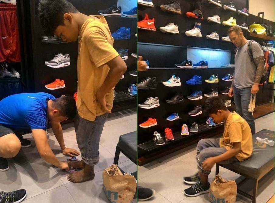 Viral Backpacker Bule Belikan Pemulung Kecil Sepasang Sepatu, Netizen: Semoga Rezekinya Makin Banyak