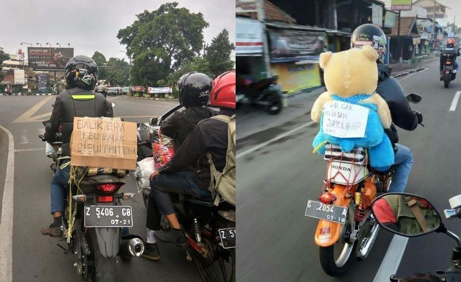 22 Tulisan Mudik di Motor Yang Kreatif dan Lucu, Bikin Ngakak Online!