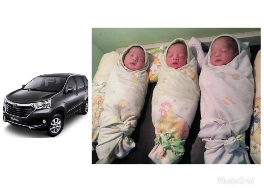 Lahir di Mobil, Bayi Kembar Tiga ini Diberi Nama Avanza, Kisahnya Viral