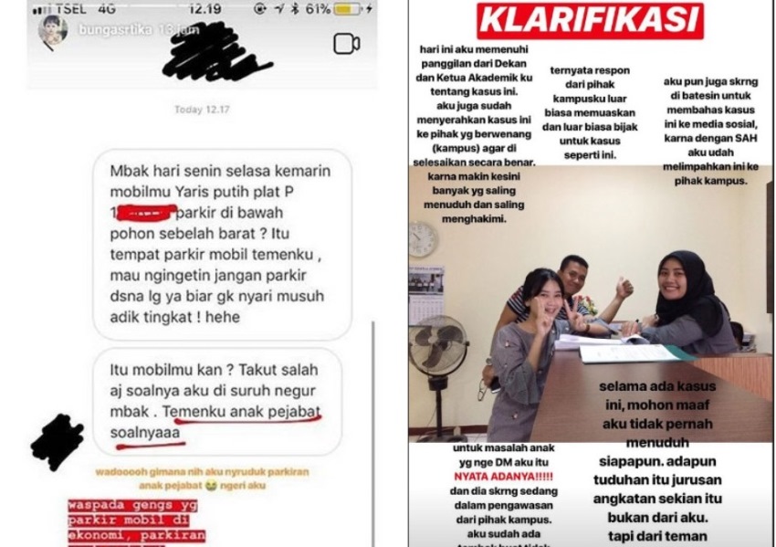 Gara-Gara Lahan Parkir, Mahasiswi ini Sampai Ngaku Anak Pejabat, Netizen Heboh