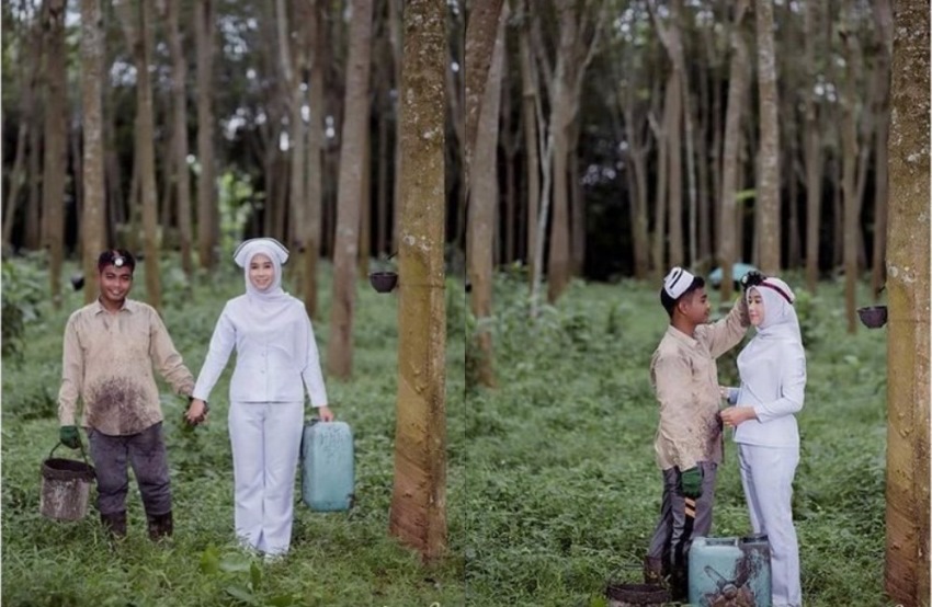 Cinta Tak Memandang Materi, Foto Prewedding Pasangan ini Sindir Wanita Gila Harta