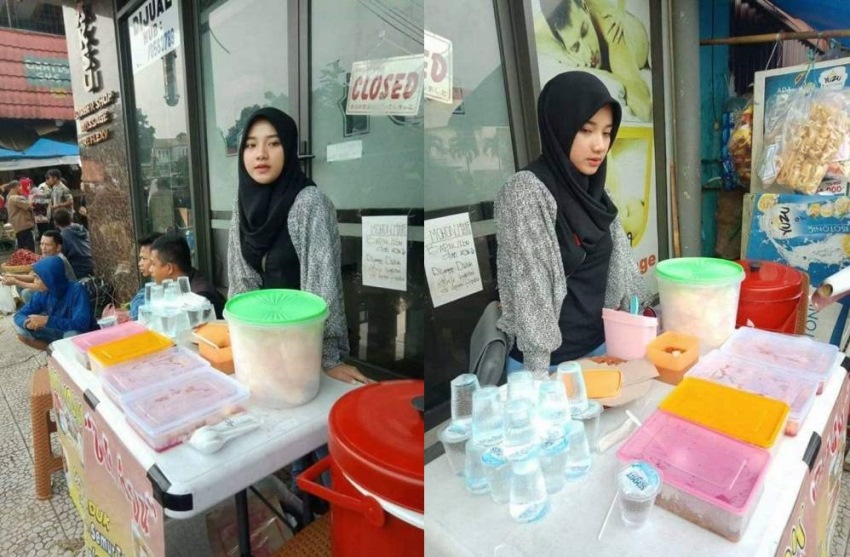 Berparas Cantik, Penjual Nasi Uduk di Bogor ini Bikin Pembeli Rela Antre