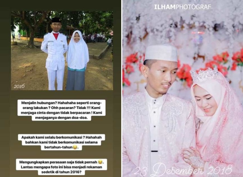 Menikah dengan Ketua MOS-nya Dulu Tanpa Pacaran, Kisah Pasangan Pengantin ini Viral