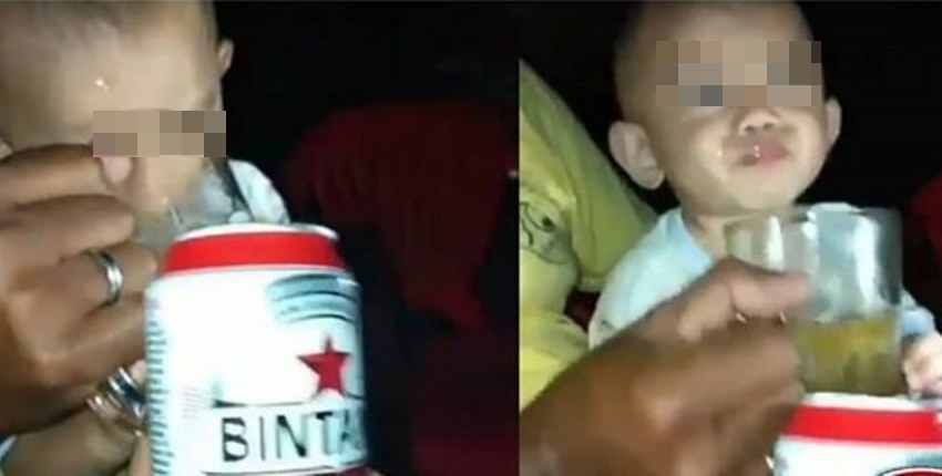 Beredar Video Seorang Bayi Dicekoki Alkohol, Netizen Murka!