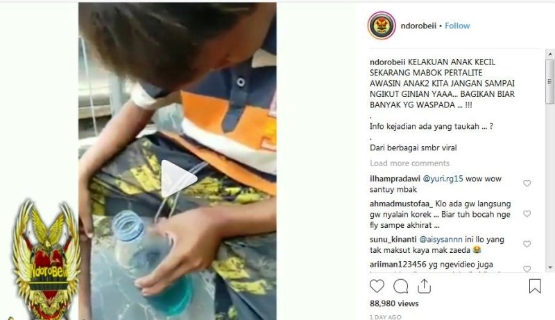 Bocah Ini Asyik Mabok Pertalite hingga Oleng, Videonya Jadi Viral