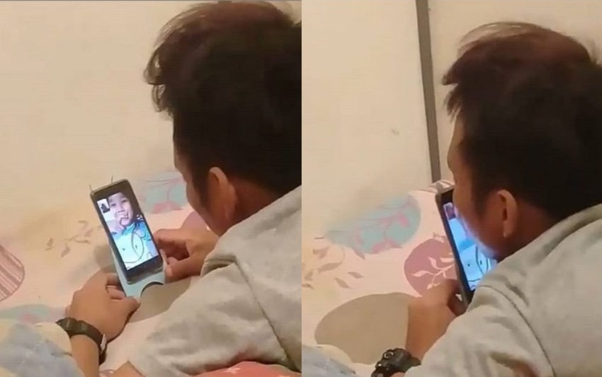 Video Call dengan Pacar, yang Dilakukan Pria ini Bikin Senyum-Senyum Sendiri, Pejuang LDR Pasti Tahu Rasanya!