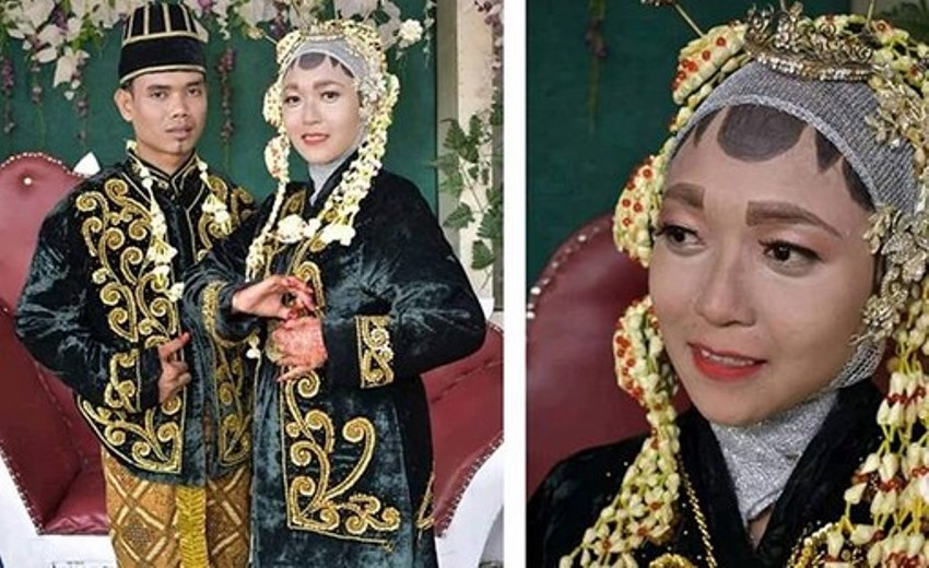 Diduga Dirias MUA Abal-Abal, Hasil Makeup Pengantin Wanita ini Bikin Kasihan