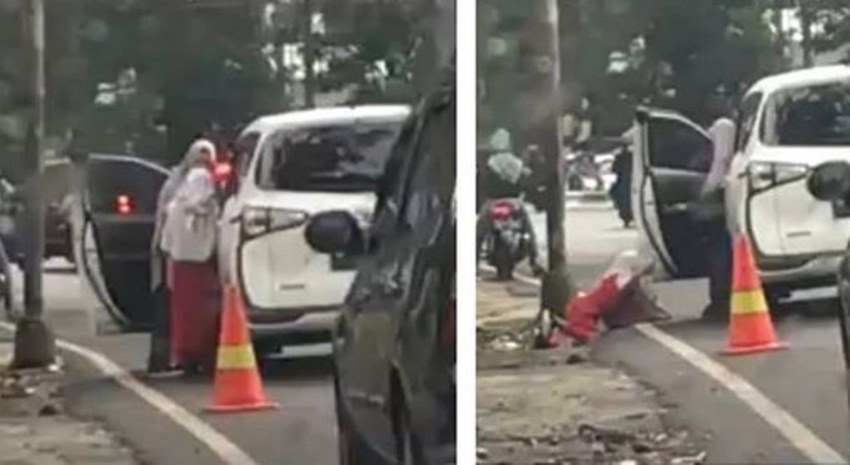 Aksinya Dorong Anak Keluar dari Mobil hingga Terjatuh Viral, Wanita ini Minta Maaf