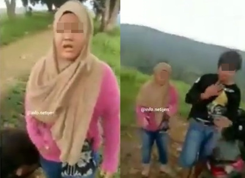 Pasangan ini Kepergok Mesum oleh Warga, Si Cewek Ngamuk Jerit-Jerit Ketakutan