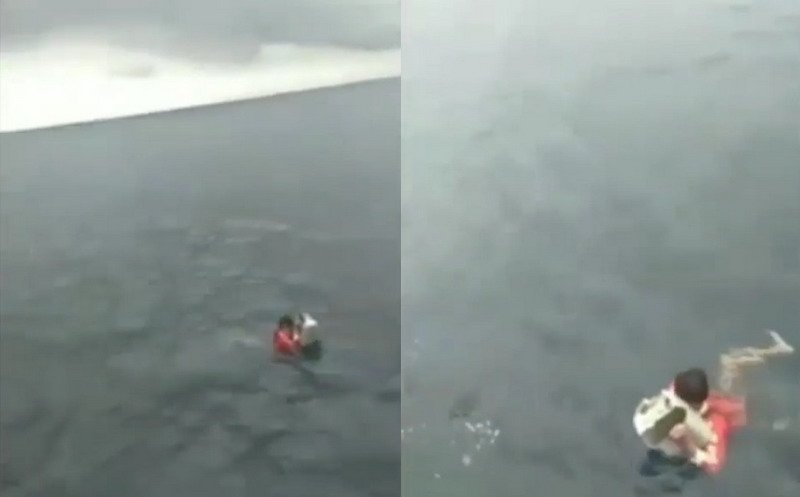 Viral Video Penyelamatan Korban Terapung di Laut Berlangsung Dramatis