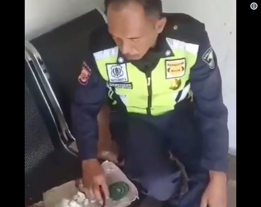 Viral Satpam Makan Nasi dengan Lauk Obat Nyamuk Bakar