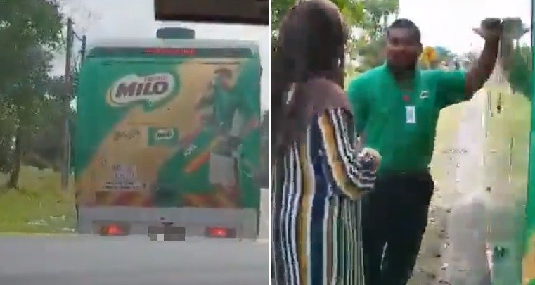 Video Viral Ibu Hamil Ngidam Minum Milo Langsung dari Truknya