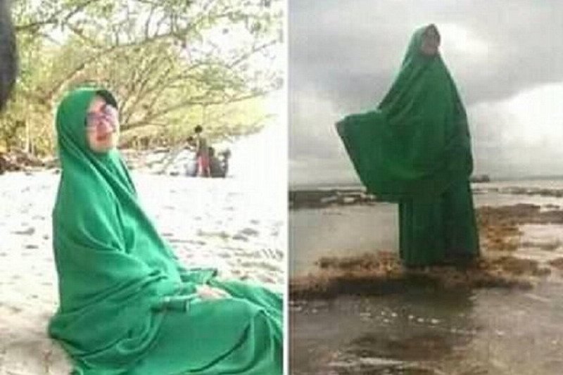 Viral Emak-Emak Pakai Baju Hijau Jawab Mitos Larangan di Pantai Selatan Jawa