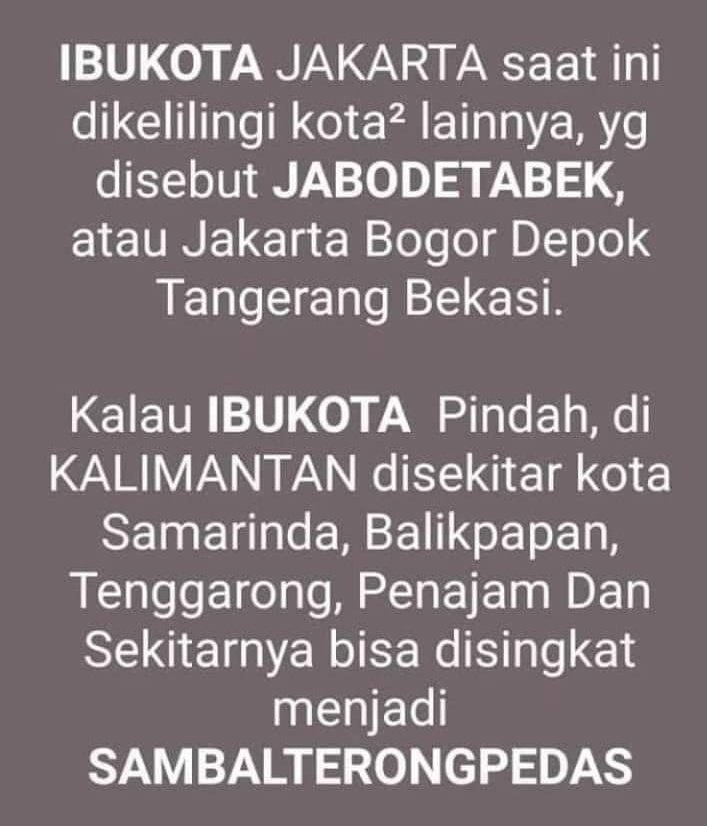 Kelakukan Kocak Netizen, Nama Ibu Kota Baru Sambalterongpedas