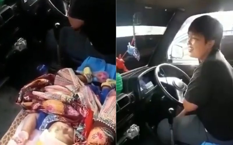 Viral Emak-Emak Sopir Angkot Nekat Bawa Bayi saat Menarik