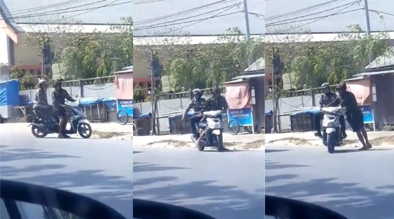 Viral Polwan Tolak Turun dari Motor saat Sweeping