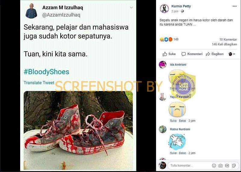 Fakta di Balik Viral Sepatu Bersimbah Darah Mahasiswa & Pelajar