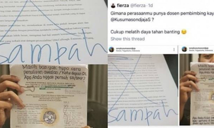 Viral Skripsi Dicoret "Sampah", Begini Kata Dosen Pembimbing