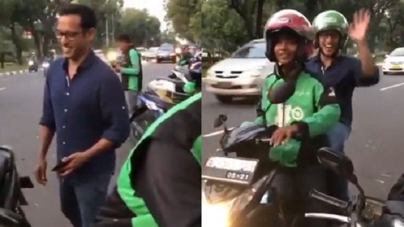 Viral Video Nadiem Makarim Naik Gojek, Netizen: Bayarnya Pakai Promo Gak Ya?