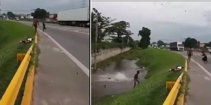 Viral Video Bocah Main di Genangan Air Pinggir Tol Tertabrak Mobil