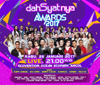 Daftar Lengkap Nama Para Pemenang Dahsyatnya Awards 2017 di RCTI