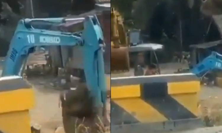 Viral Gadis Kecil Keruk Tanah dengan Excavator