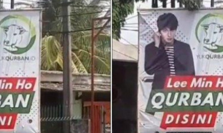 Pajang Wajah Lee Min Ho, Spanduk Kurban Ini Viral