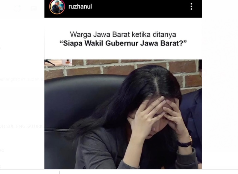 Sering Tak Dikenali, Wagub Jabar Uu Unggah Meme Kocak