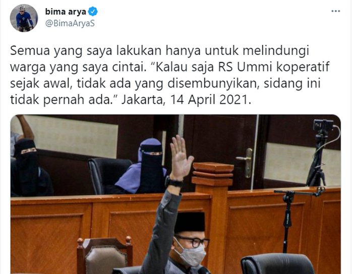 Bima Arya Diserbu Netizen Soal Postingan Sidang Habib Rizieq