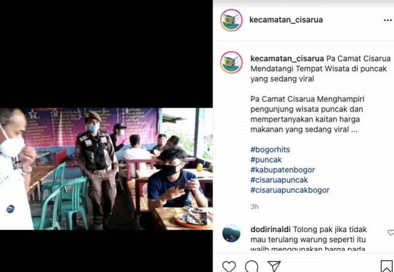 Viral Mi Instan Rp54 Ribu di Puncak, Camat Minta Pemilik Warung Pajang Daftar Harga