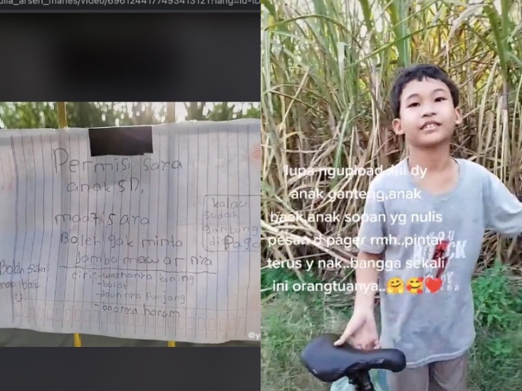 Viral Bocah SD Tulis Surat Minta Izin Ambil Jambu Tetangga, Warganet: Salut!