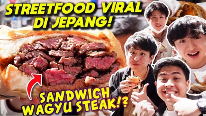 Viral di TikTok Jepang, Jerome Polin Cobain Sandwich Wagyu Steak!