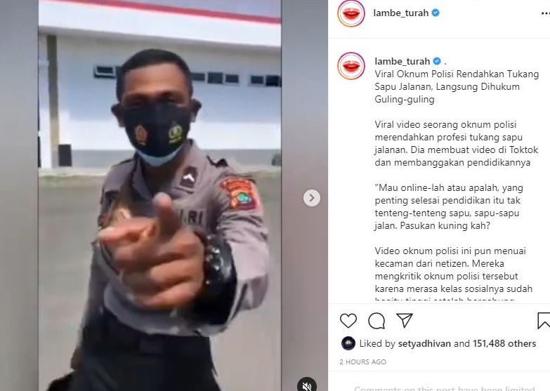 Viral Oknum Polisi Rendahkan Tukang Sapu Jalan, Warganet: Harusnya Jadi Polisi Tidur Aja!