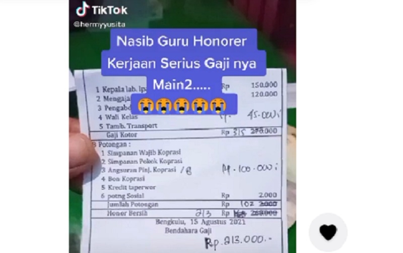 Viral Guru Honorer Digaji Rp213.000 per Bulan, Netizen Beri Semangat