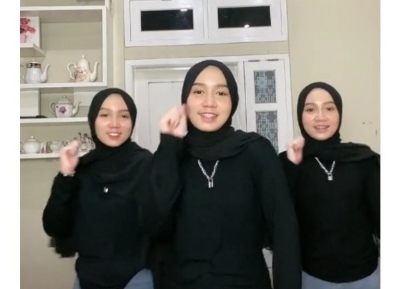 Viral Kembar 3 Joget TikTok Bikin Netizen Bingung Gimana kalau Ngapel