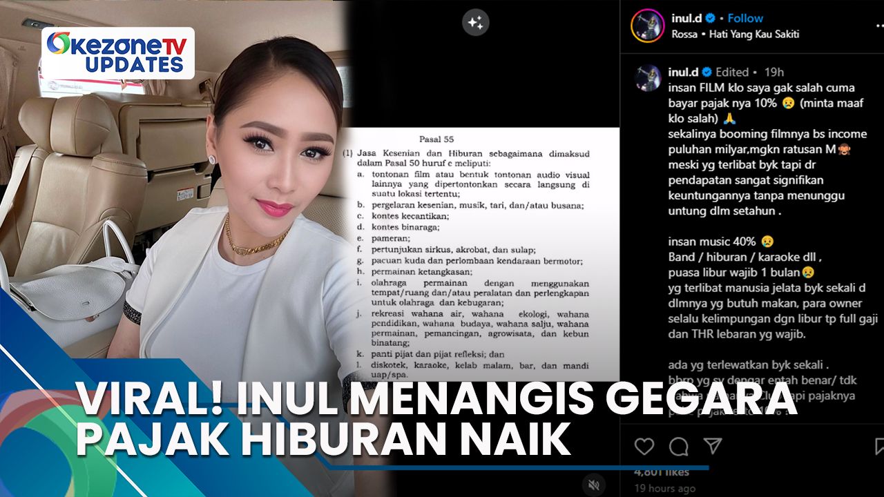 Viral! Inul Menangis Gegara Pajak Hiburan Naik, Informasi Selengkapnya di Okezone Updates