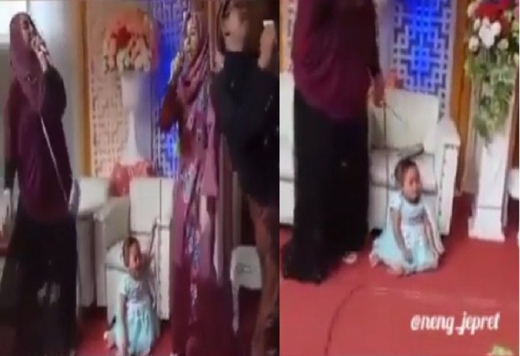 Beredar Video Dua Ibu-Ibu Heboh Nyanyi Sambil Joged di Acara Nikahan, Netizen Salfok ke Anak Kecil yang Nangis Histeris, Emaknya Mana?